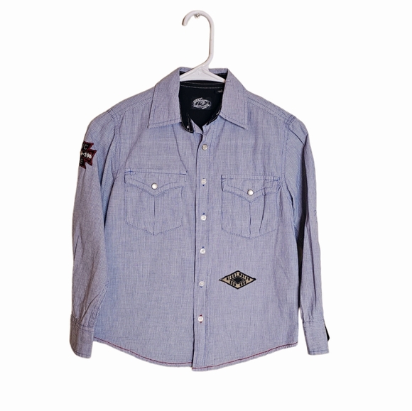 First Wave long sleeve button down shirt 100% Cotton Size 8 Boys - Picture 1 of 7